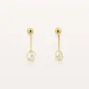 Boucles perles cage or